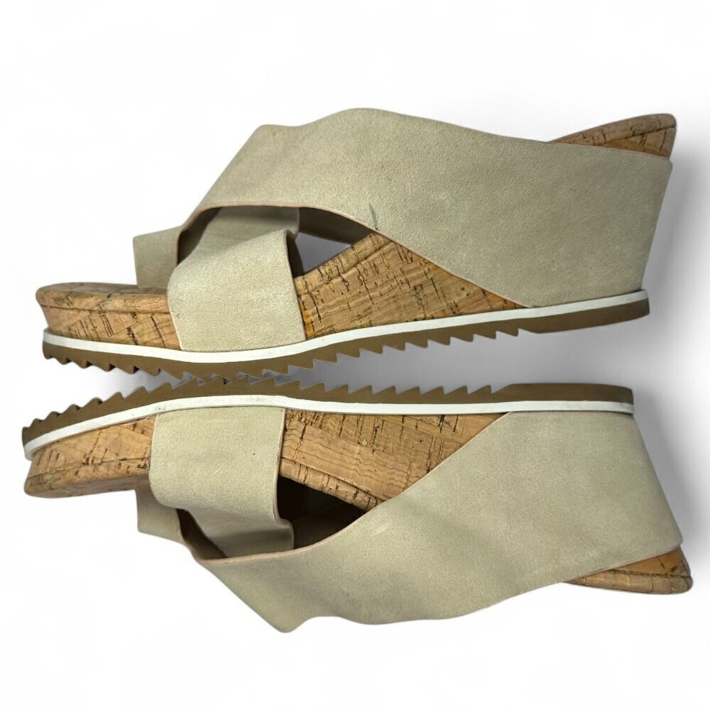 DONALD PLINER Women's Sisu Wedge Suede Sandal, Beige, US 7.5, NWOB - Picture 8 of 16